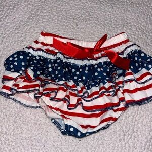 Patriotic ruffled bottoms girls 0-3 months